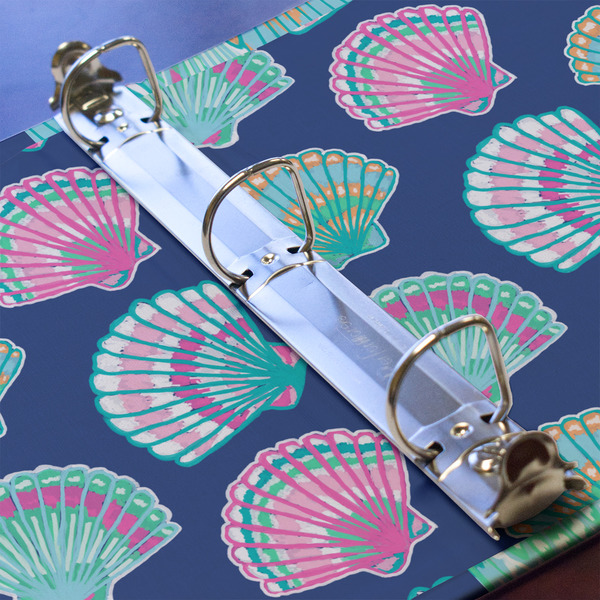 Preppy Sea Shells 3 Ring Binders - Full Wrap - 1" - DETAIL