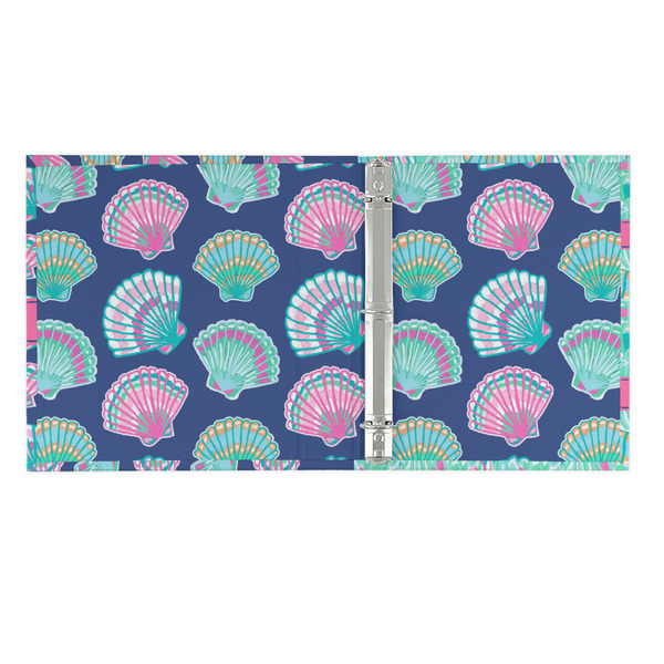 Preppy Sea Shells 3 Ring Binders - Full Wrap - 1" - OPEN INSIDE