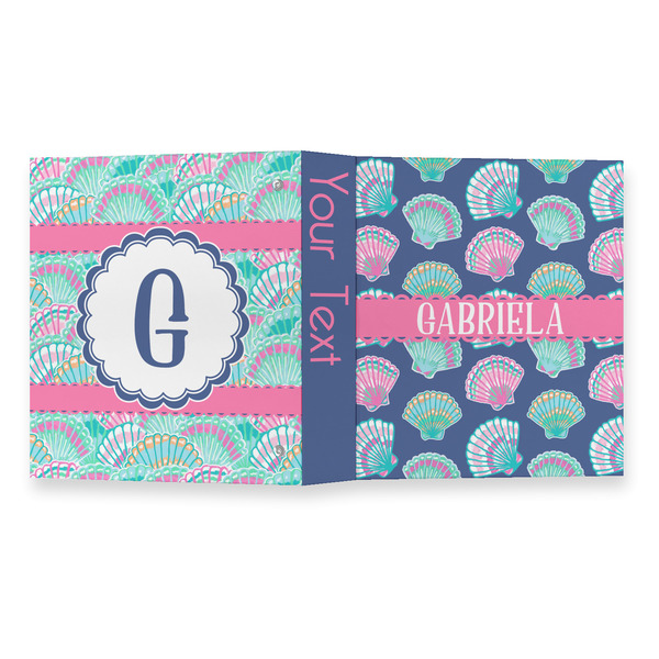 Preppy Sea Shells 3 Ring Binders - Full Wrap - 1" - OPEN OUTSIDE