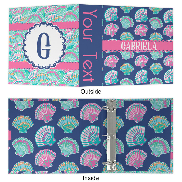 Preppy Sea Shells 3 Ring Binders - Full Wrap - 2" - APPROVAL