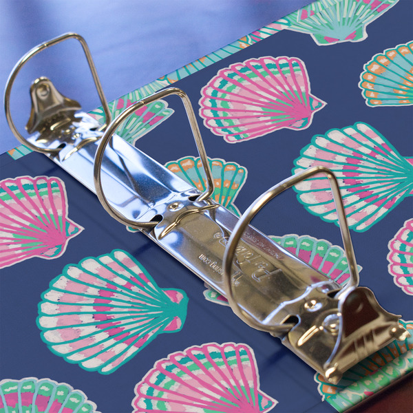 Preppy Sea Shells 3 Ring Binders - Full Wrap - 2" - DETAIL
