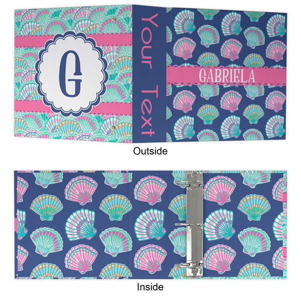 Preppy Sea Shells 3 Ring Binders - Full Wrap - 3" - APPROVAL
