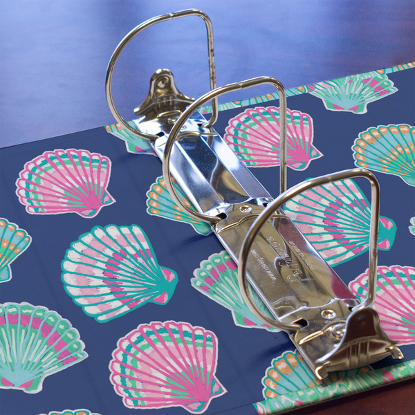 Preppy Sea Shells 3 Ring Binders - Full Wrap - 3" - DETAIL