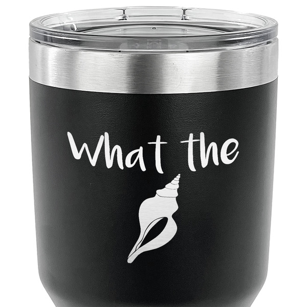 Preppy Sea Shells 30 oz Stainless Steel Ringneck Tumbler - Black - CLOSE UP