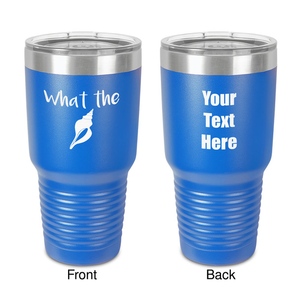 Custom Preppy Sea Shells 30 oz Stainless Steel Tumbler - Royal Blue - Double-Sided (Personalized)