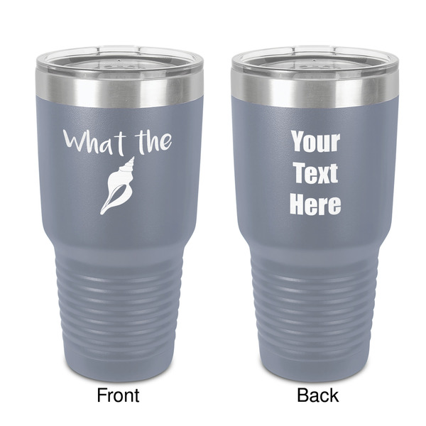 Custom Preppy Sea Shells 30 oz Stainless Steel Tumbler - Grey - Double-Sided (Personalized)