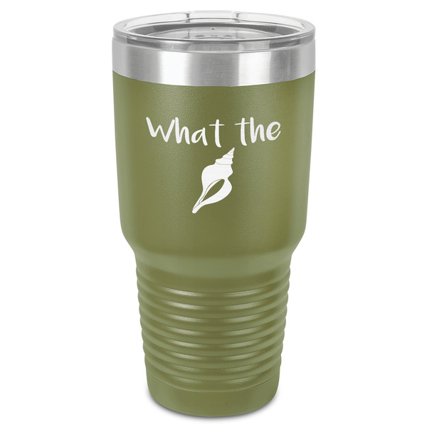 Custom Preppy Sea Shells 30 oz Stainless Steel Tumbler - Olive - Single-Sided (Personalized)