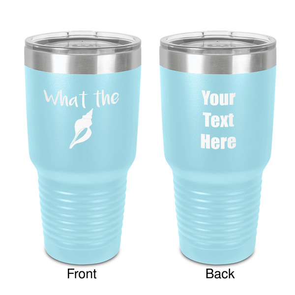 Custom Preppy Sea Shells 30 oz Stainless Steel Tumbler - Teal - Double-Sided (Personalized)