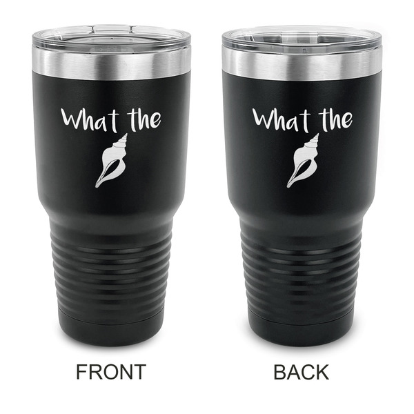 Custom Preppy Sea Shells 30 oz Stainless Steel Tumbler - Black - Double Sided (Personalized)
