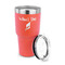 Preppy Sea Shells 30 oz Stainless Steel Ringneck Tumblers - Coral - LID OFF
