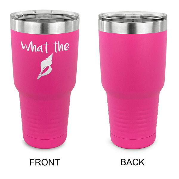 Preppy Sea Shells 30 oz Stainless Steel Ringneck Tumblers - Pink - Single Sided - APPROVAL