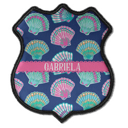 Preppy Sea Shells Iron On Shield Patch C w/ Name or Text