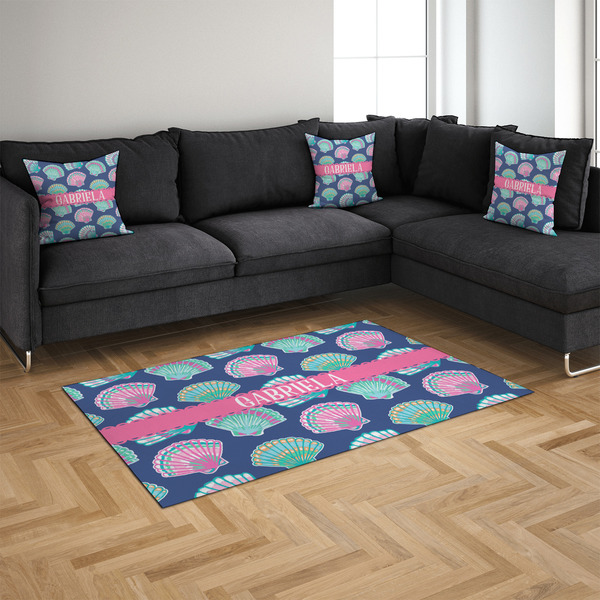 Preppy Sea Shells 4'x6' Indoor Area Rugs - IN CONTEXT