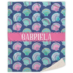 Preppy Sea Shells Sherpa Throw Blanket (Personalized)