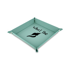 Preppy Sea Shells 6" x 6" Teal Faux Leather Valet Tray (Personalized)