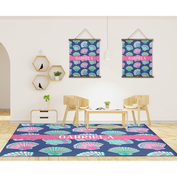 Preppy Sea Shells 8'x10' Indoor Area Rugs - IN CONTEXT