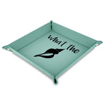 Preppy Sea Shells 9" x 9" Teal Faux Leather Valet Tray (Personalized)