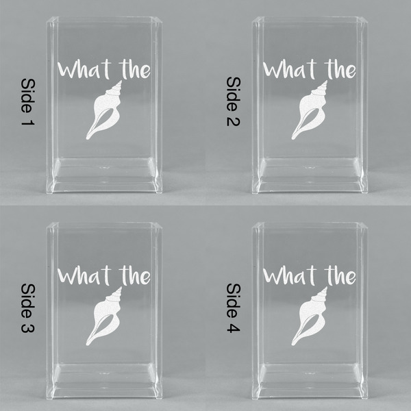 Preppy Sea Shells Acrylic Pen Holder - All Sides