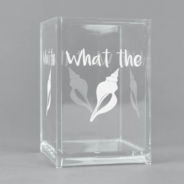 Custom Preppy Sea Shells Acrylic Pen Holder (Personalized)