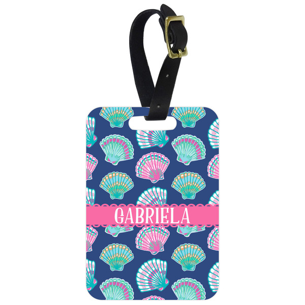 Custom Preppy Sea Shells Metal Luggage Tag w/ Name or Text