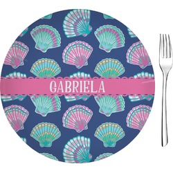 Preppy Sea Shells 8" Glass Appetizer / Dessert Plates - Single or Set (Personalized)