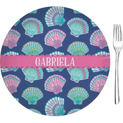 Preppy Sea Shells 8" Glass Appetizer / Dessert Plates - Single or Set (Personalized)
