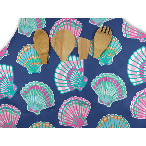 Preppy Sea Shells Apron - Pocket Detail with Props
