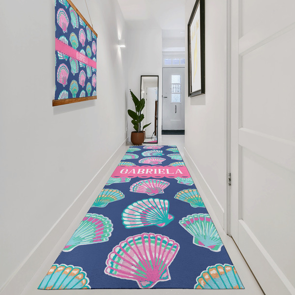 Preppy Sea Shells Area Rug Sizes - In Context (vertical)
