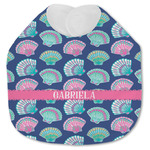 Preppy Sea Shells Jersey Knit Baby Bib w/ Name or Text