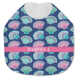 Preppy Sea Shells Jersey Knit Baby Bib w/ Name or Text