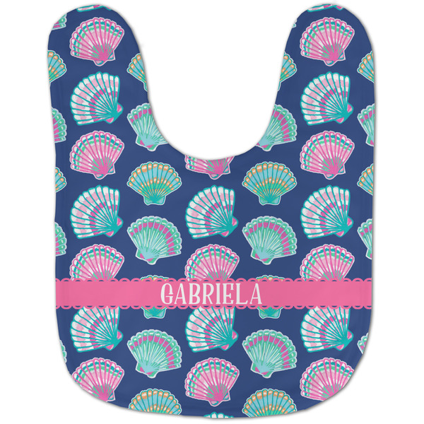 Preppy Sea Shells Baby Bib - AFT flat