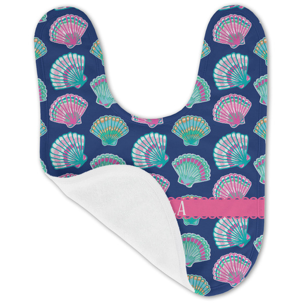 Preppy Sea Shells Baby Bib - AFT folded