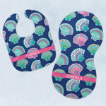Preppy Sea Shells Baby Bib & Burp Set w/ Name or Text