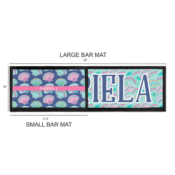 Preppy Sea Shells Bar Mats - Sizing Chart