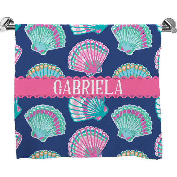 Custom Preppy Sea Shells Bath Towel (Personalized)