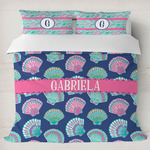 Preppy Sea Shells Duvet Cover Set - King (Personalized)