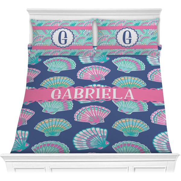 Custom Preppy Sea Shells Comforter Set - Full / Queen (Personalized)