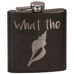 Preppy Sea Shells Black Flask Set (Personalized)