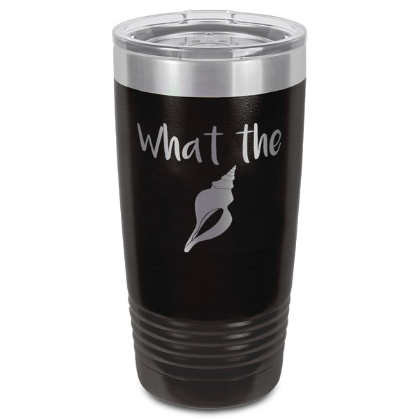 Preppy Sea Shells Black Polar Camel Tumbler - 20oz - Front