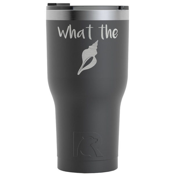 Custom Preppy Sea Shells RTIC Tumbler - Black - Engraved Front (Personalized)