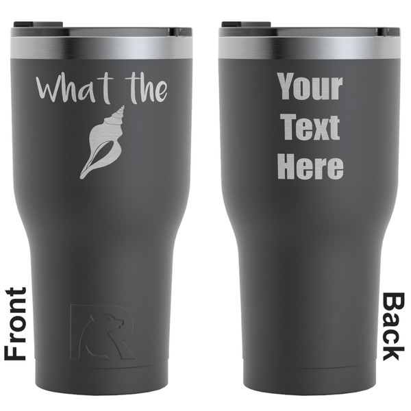Custom Preppy Sea Shells RTIC Tumbler - Black - Engraved Front & Back (Personalized)