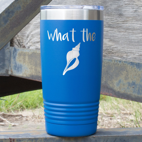 Custom Preppy Sea Shells 20 oz Stainless Steel Tumbler - Royal Blue - Single Sided (Personalized)