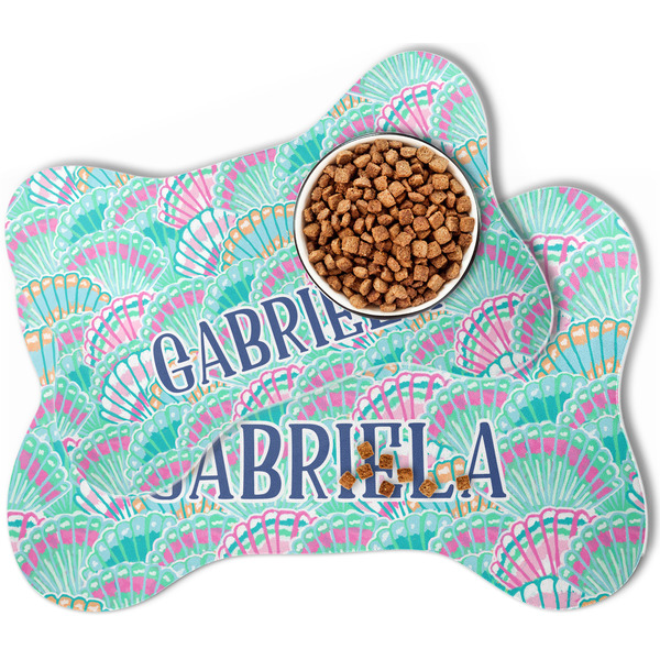 Preppy Sea Shells Bone Shaped Dog Mats - MAIN