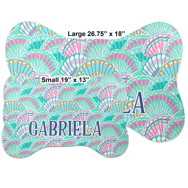 Preppy Sea Shells Bone Shaped Mat Comparison