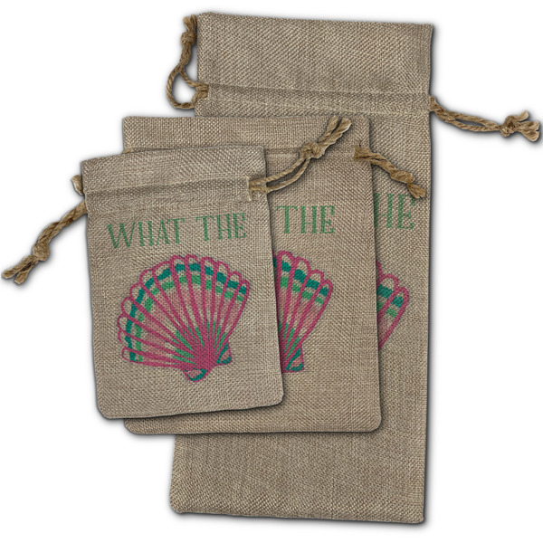 Preppy Sea Shells Burlap Gift Bags - (PARENT MAIN) All Three