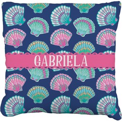 Preppy Sea Shells Faux-Linen Throw Pillow 16" (Personalized)