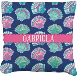Preppy Sea Shells Faux-Linen Throw Pillow 20" (Personalized)