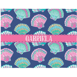 Preppy Sea Shells Woven Fabric Placemat - Twill w/ Name or Text