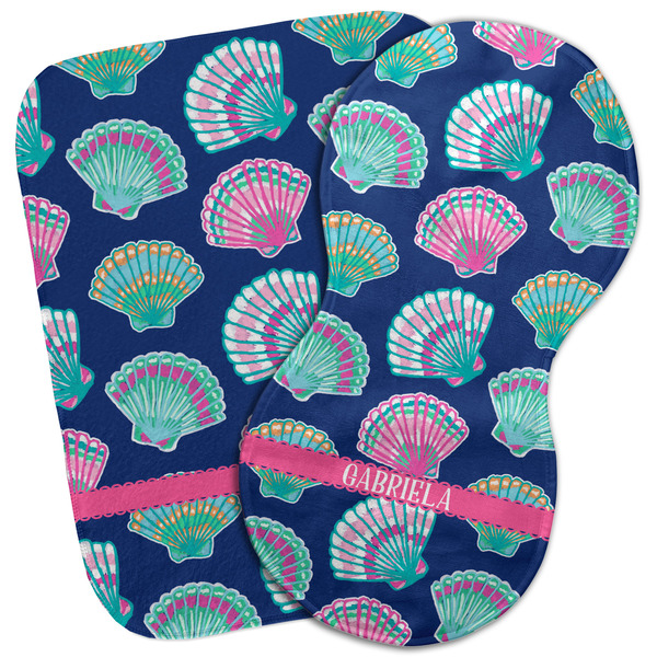 Custom Preppy Sea Shells Burp Cloth (Personalized)
