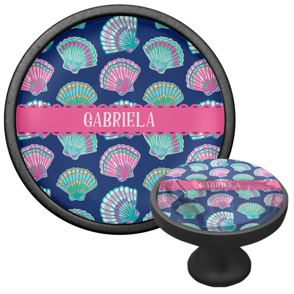 Preppy Sea Shells Cabinet Knob - Black - Multi Angle